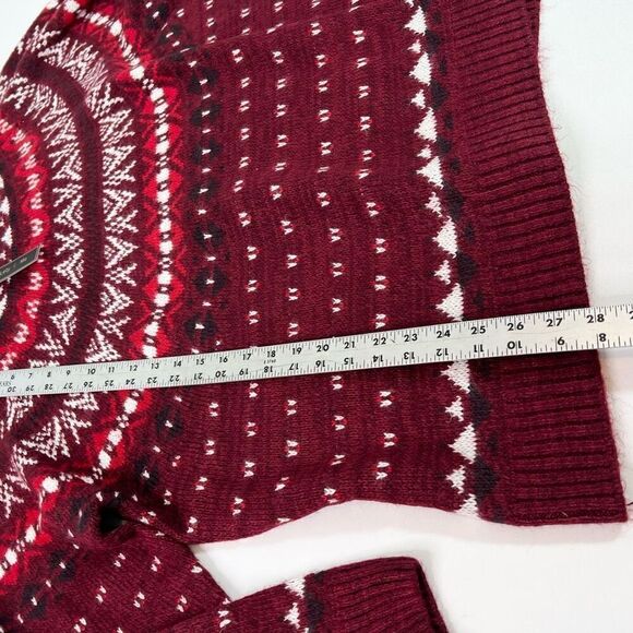 Lety & Me Pullover Sweater Womens 3X Red Fair Isle Pattern Mock Neck NWT - Picture 3 of 11